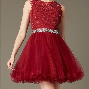 Short Prom Party Evening Short Formal Cocktail Red Dress Size XS